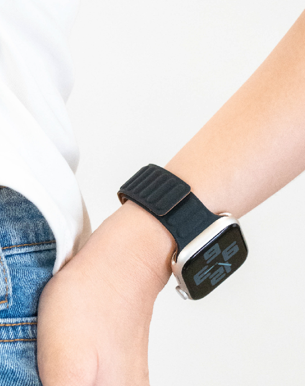apple watch strap leather link black 40/41 mm